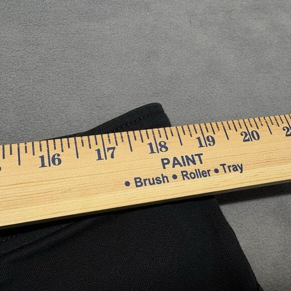 St. John Caviar Womens Pants Size 16 Wide Leg Black Flat Front Pockets Stretch - Picture 6 of 8